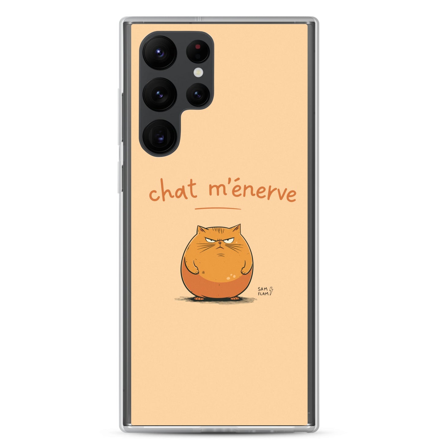 Clear Case for Samsung® "Chat m'énerve" - Sam Flam