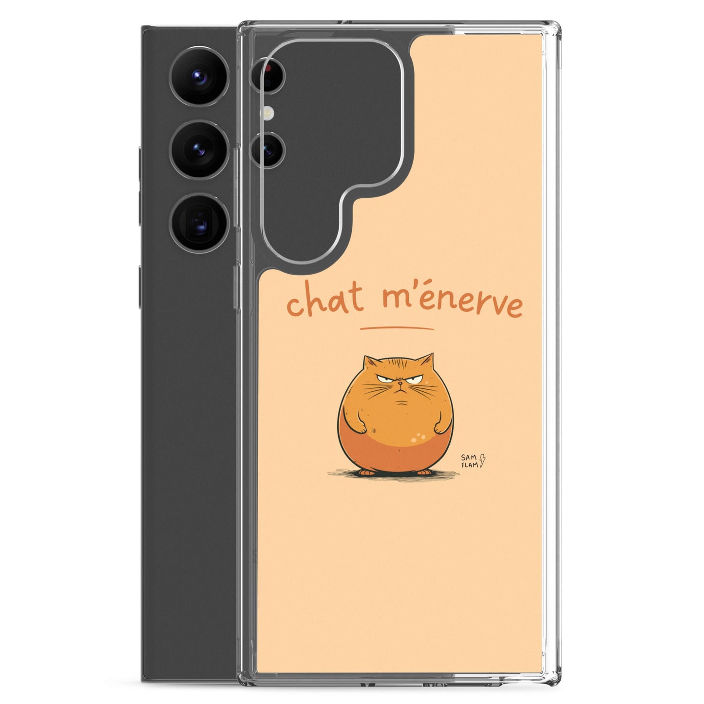Clear Case for Samsung® "Chat m'énerve" - Sam Flam