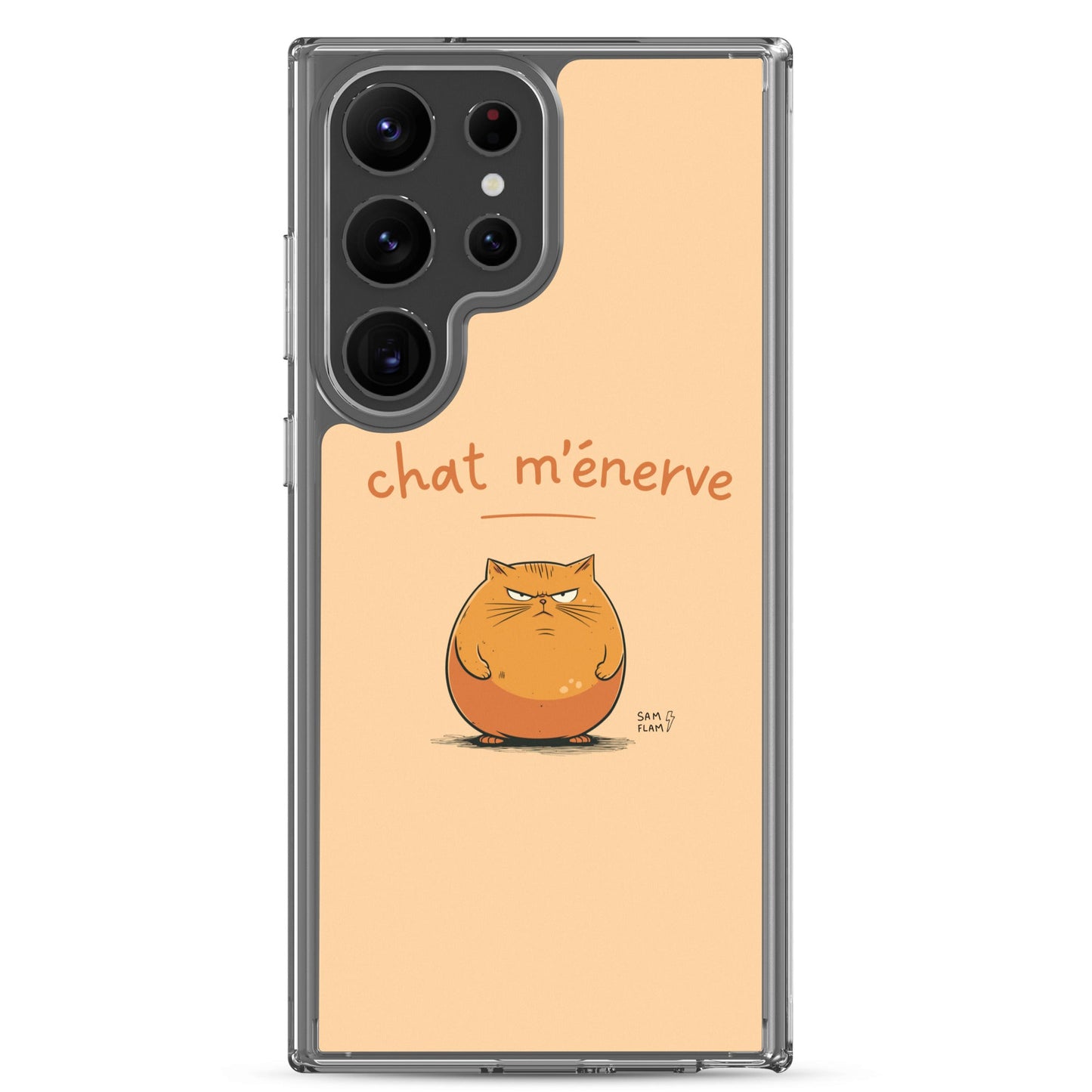 Clear Case for Samsung® "Chat m'énerve" - Sam Flam