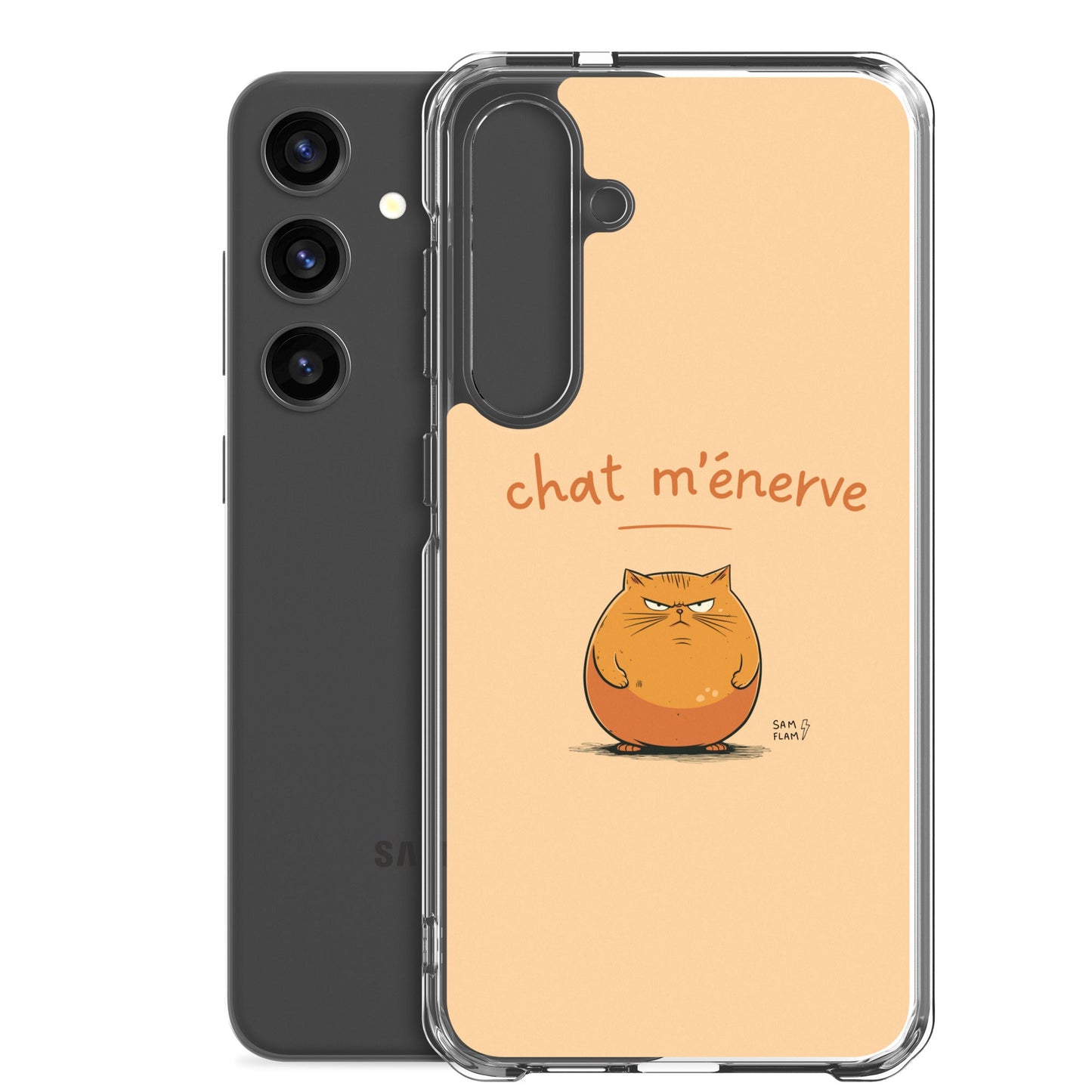 Clear Case for Samsung® "Chat m'énerve" - Sam Flam