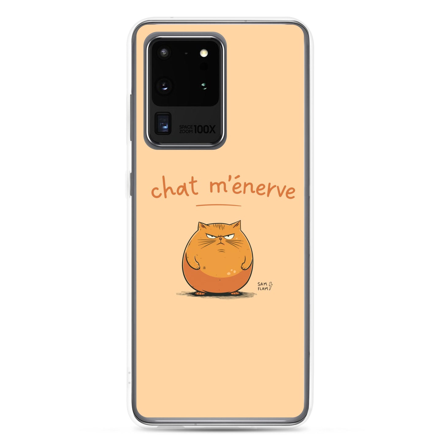 Clear Case for Samsung® "Chat m'énerve" - Sam Flam