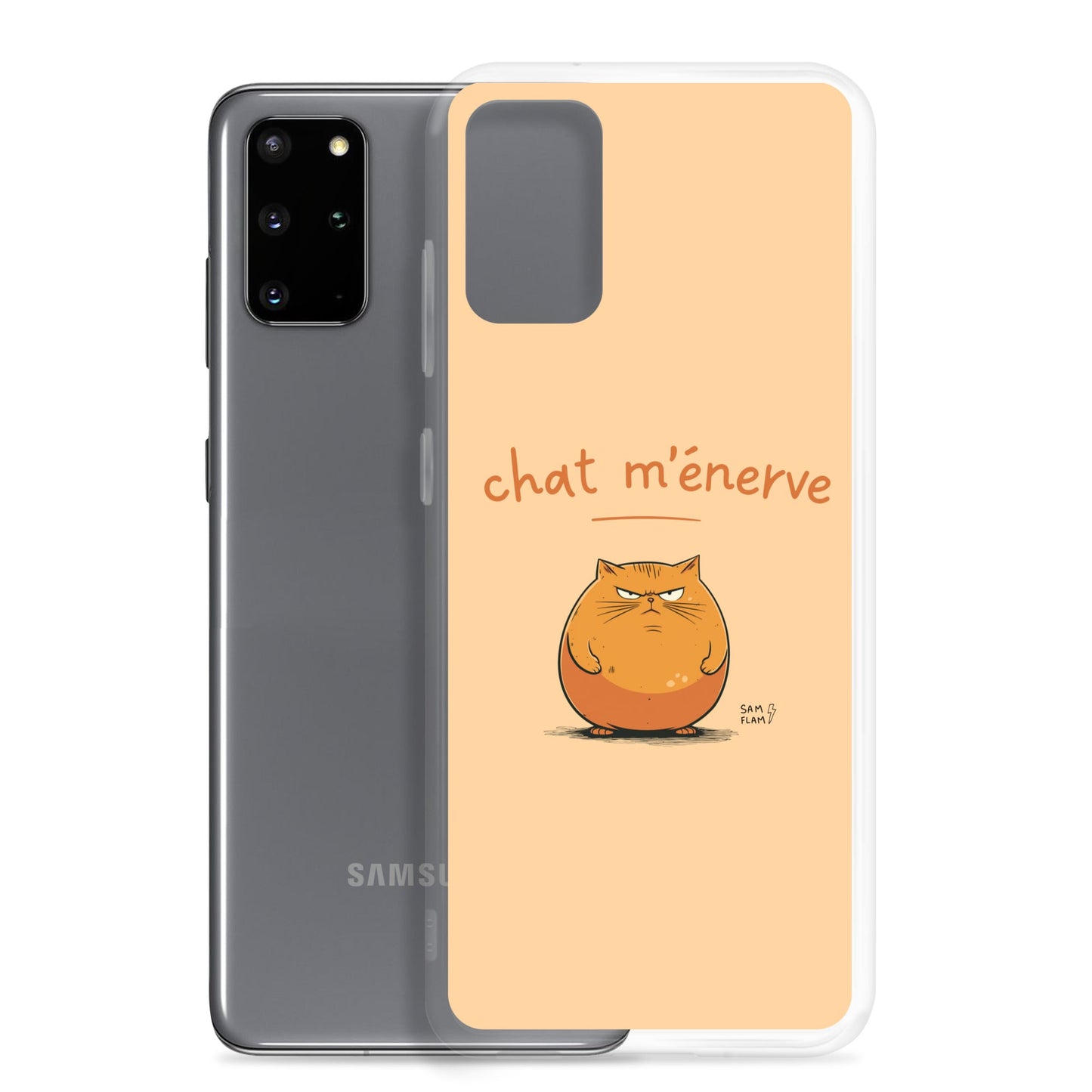 Clear Case for Samsung® "Chat m'énerve" - Sam Flam