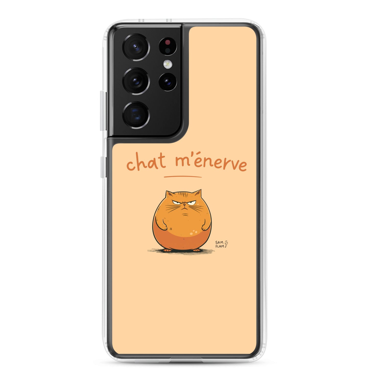 Clear Case for Samsung® "Chat m'énerve" - Sam Flam
