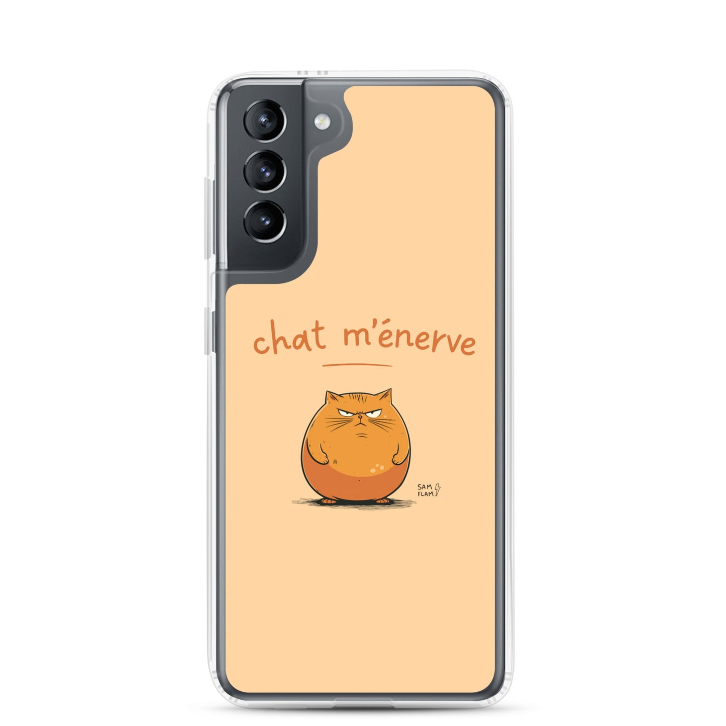 Clear Case for Samsung® "Chat m'énerve" - Sam Flam