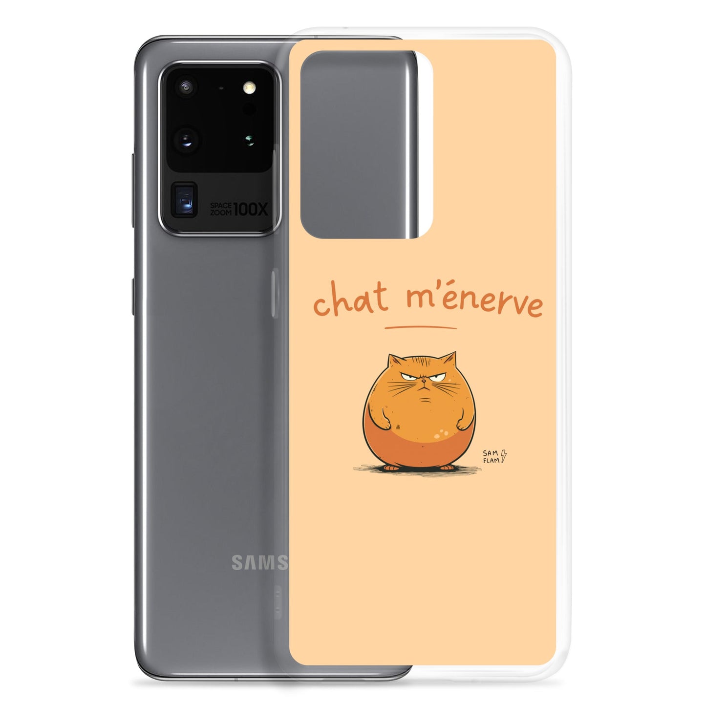 Clear Case for Samsung® "Chat m'énerve" - Sam Flam