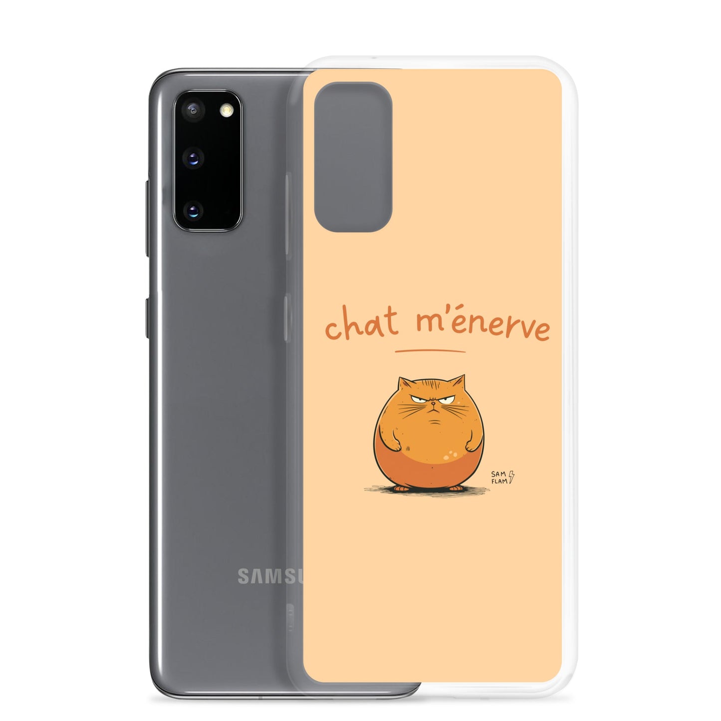 Clear Case for Samsung® "Chat m'énerve" - Sam Flam
