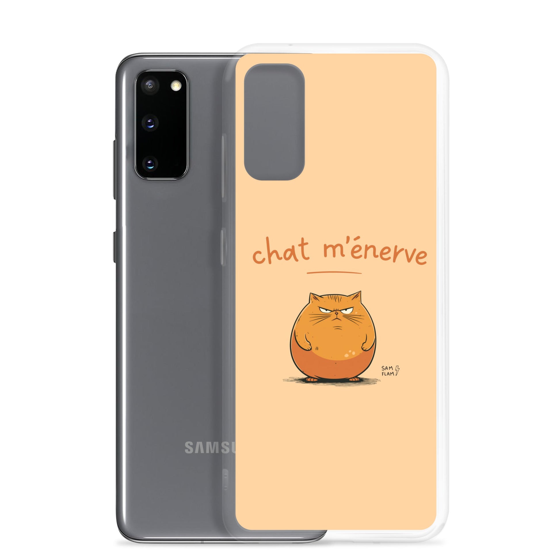 Clear Case for Samsung® "Chat m'énerve" - Sam Flam