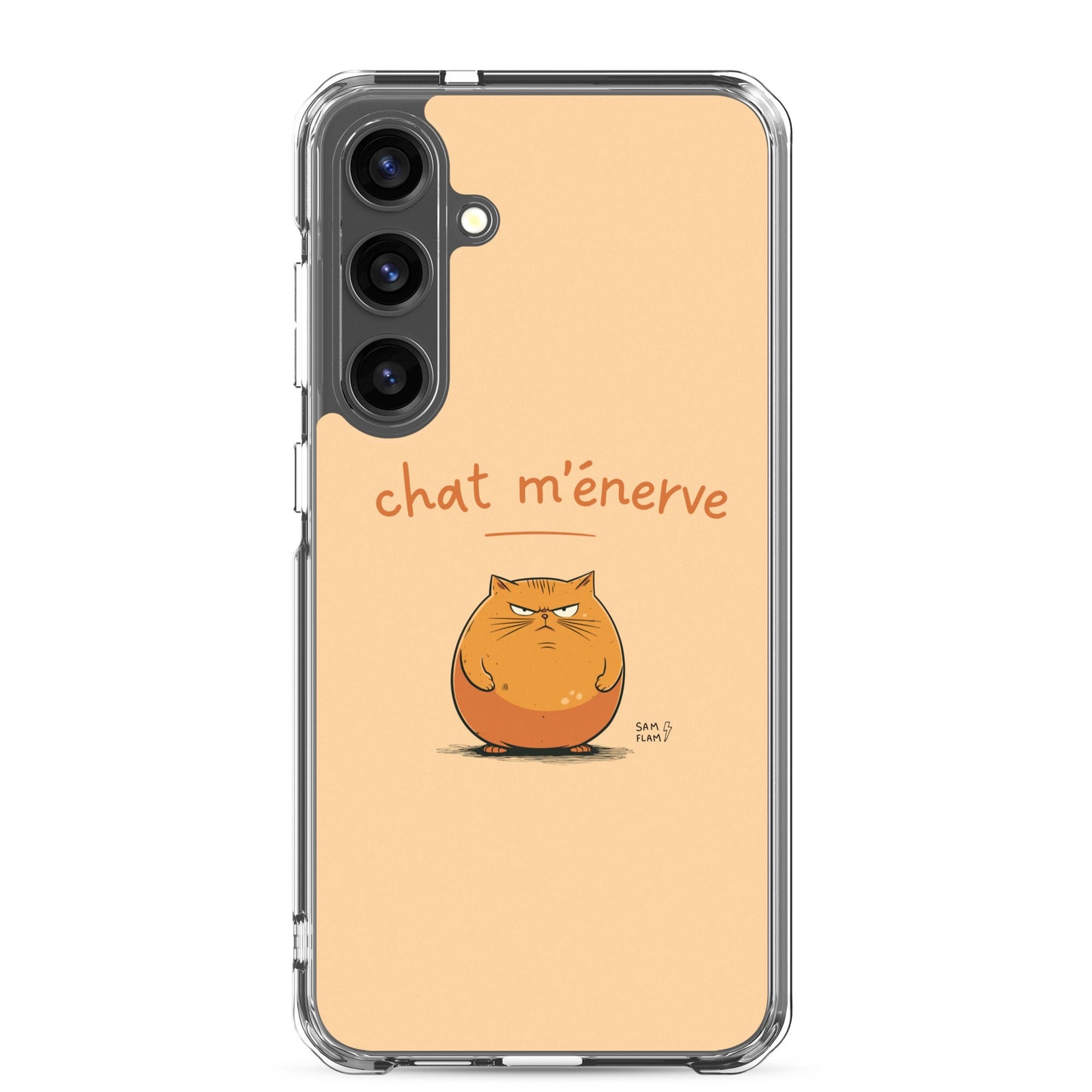 Clear Case for Samsung® "Chat m'énerve" - Sam Flam