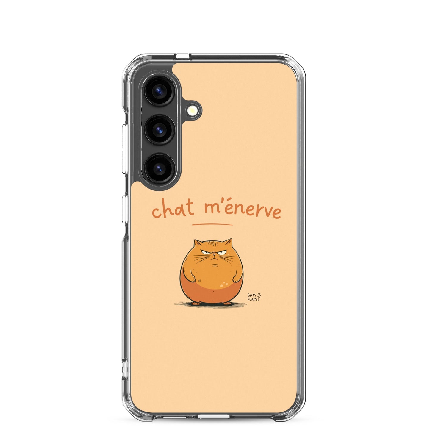 Clear Case for Samsung® "Chat m'énerve" - Sam Flam