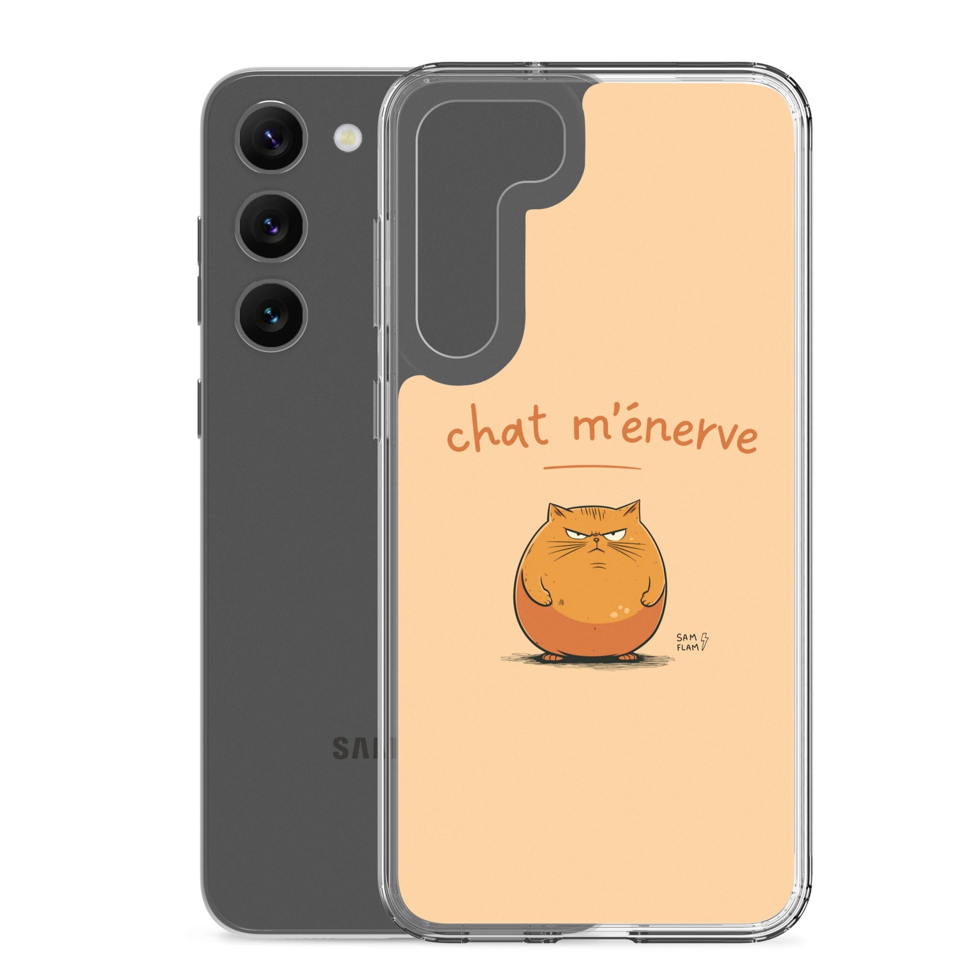Clear Case for Samsung® "Chat m'énerve" - Sam Flam