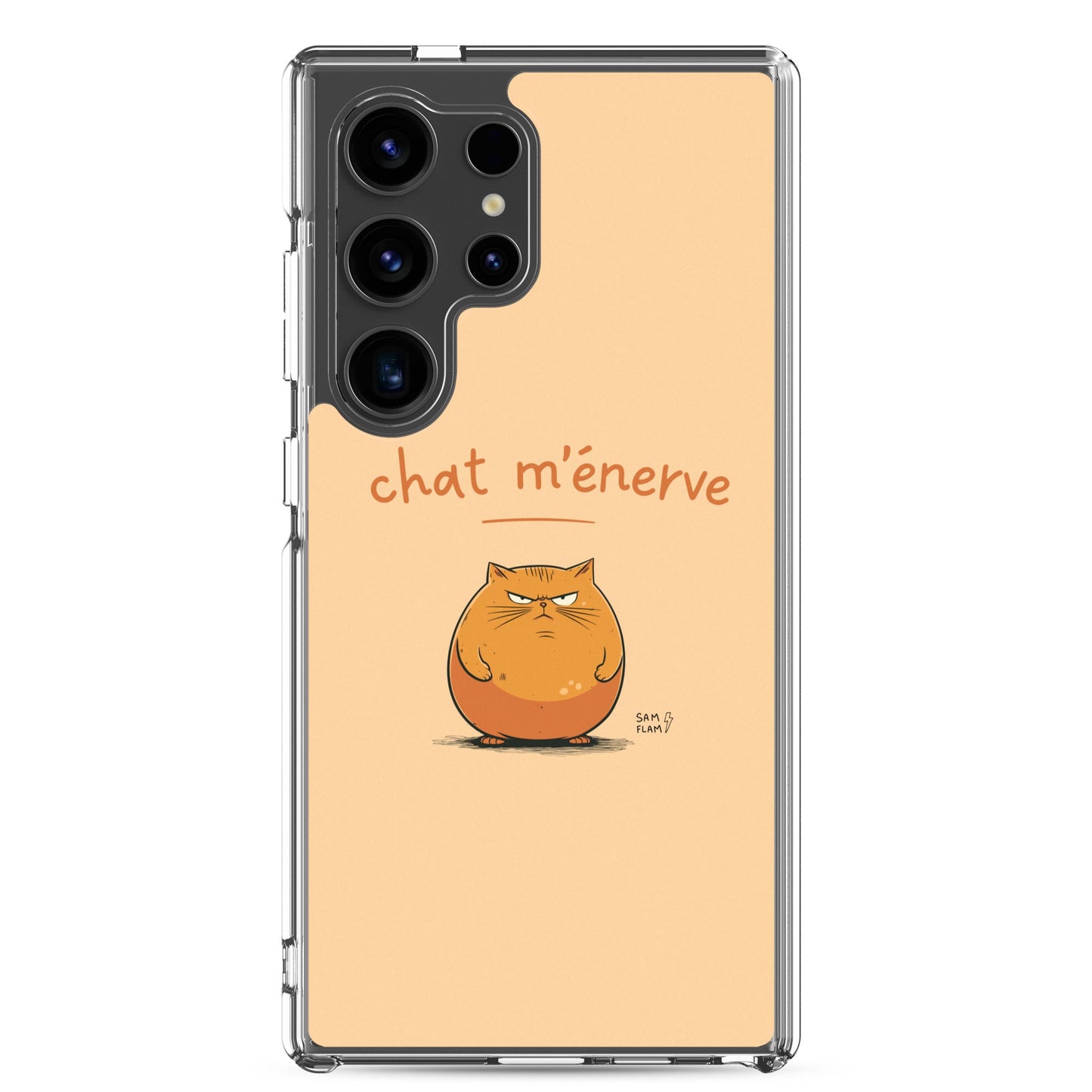 Clear Case for Samsung® "Chat m'énerve" - Sam Flam