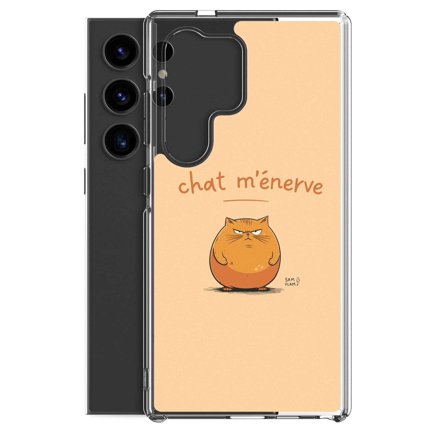 Clear Case for Samsung® "Chat m'énerve" - Sam Flam