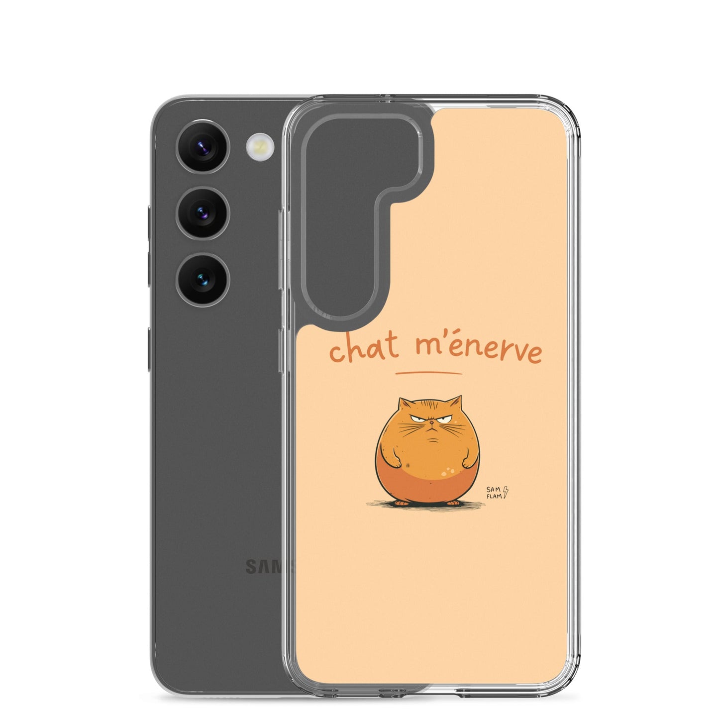 Clear Case for Samsung® "Chat m'énerve" - Sam Flam