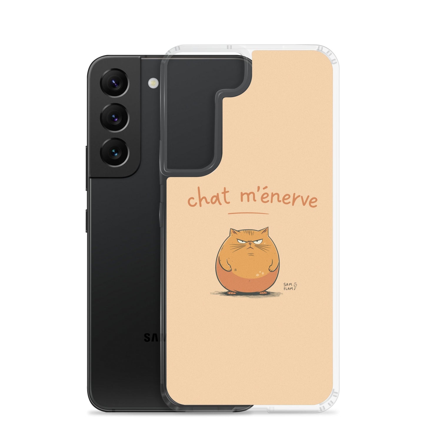 Clear Case for Samsung® "Chat m'énerve" - Sam Flam