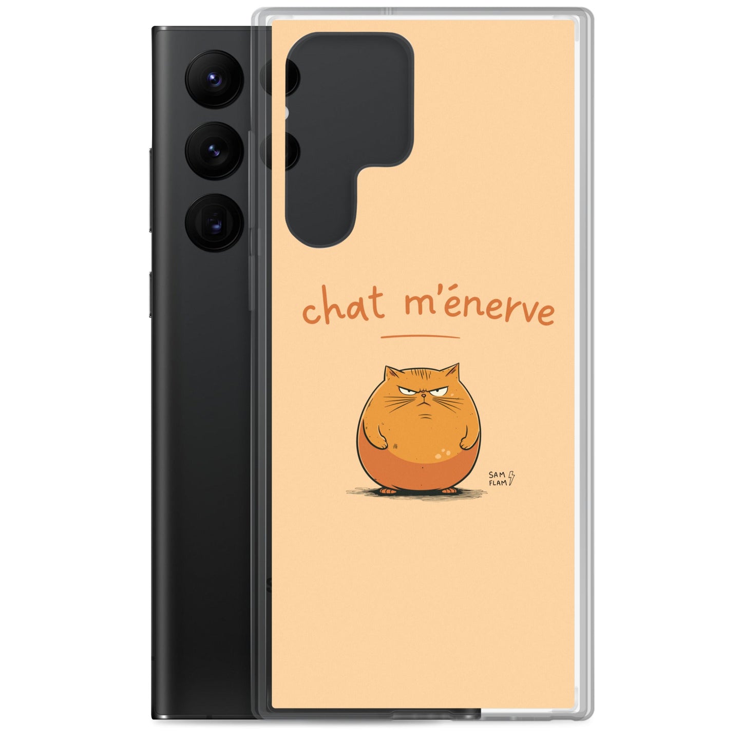 Clear Case for Samsung® "Chat m'énerve" - Sam Flam
