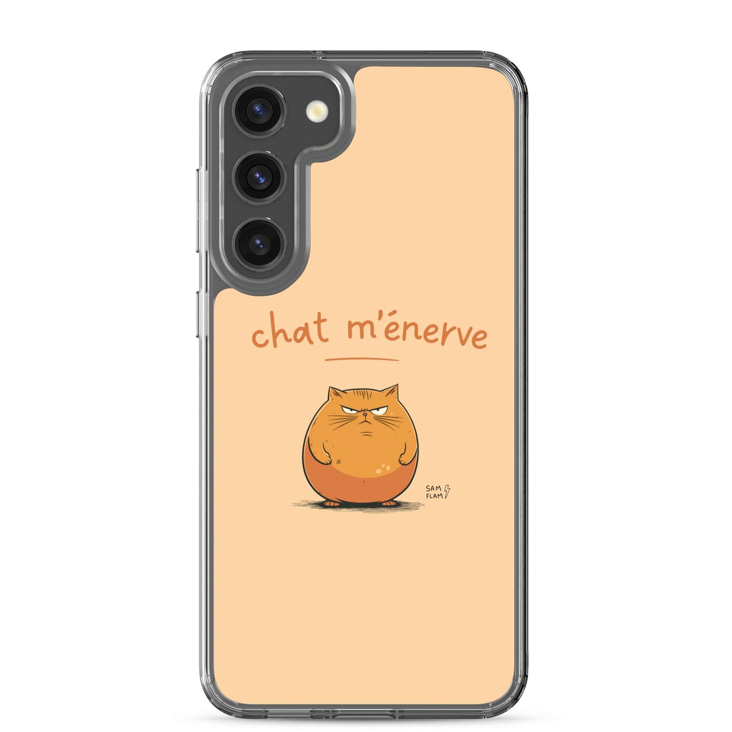Clear Case for Samsung® "Chat m'énerve" - Sam Flam
