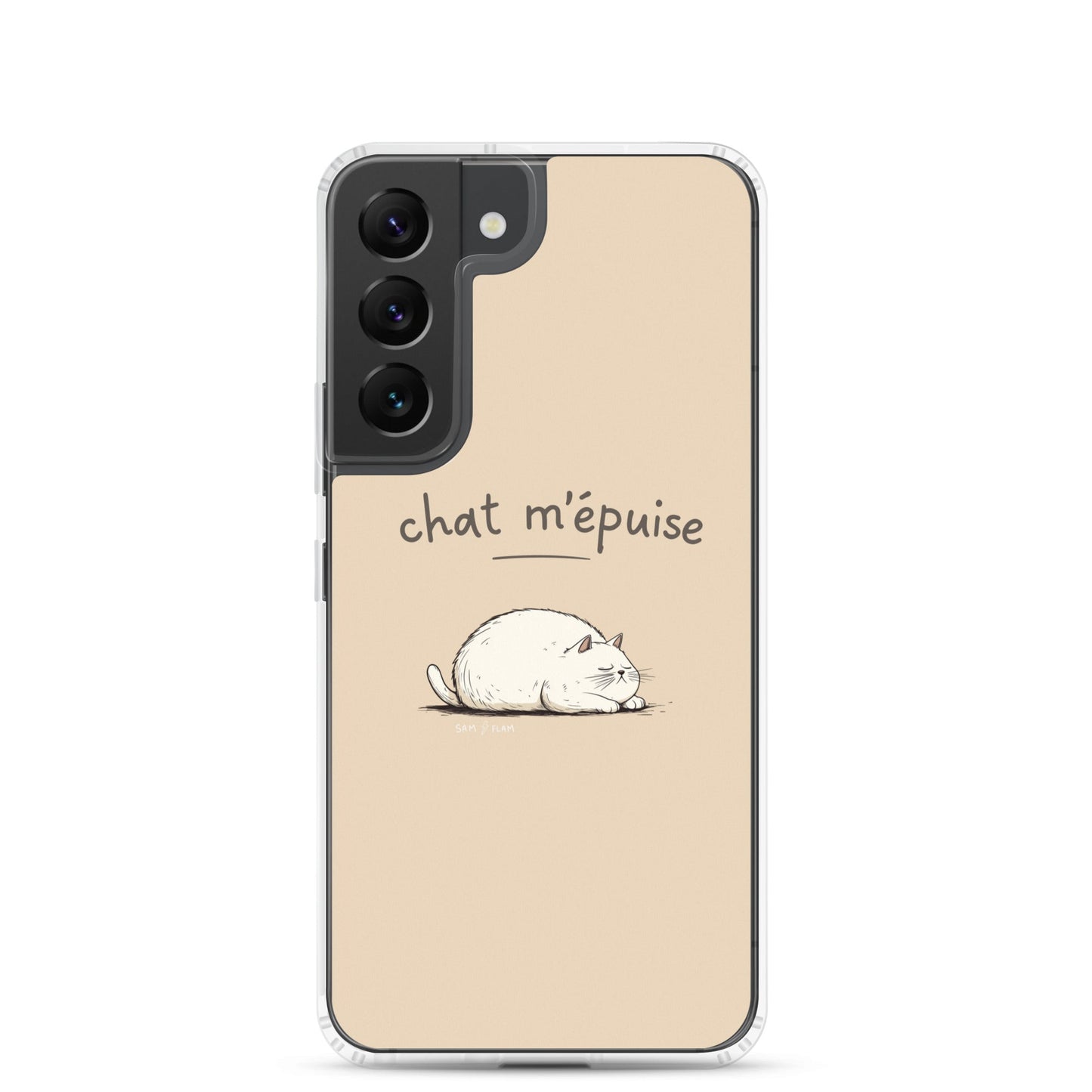 Clear Case for Samsung® "Chat m'épuise" - Sam Flam