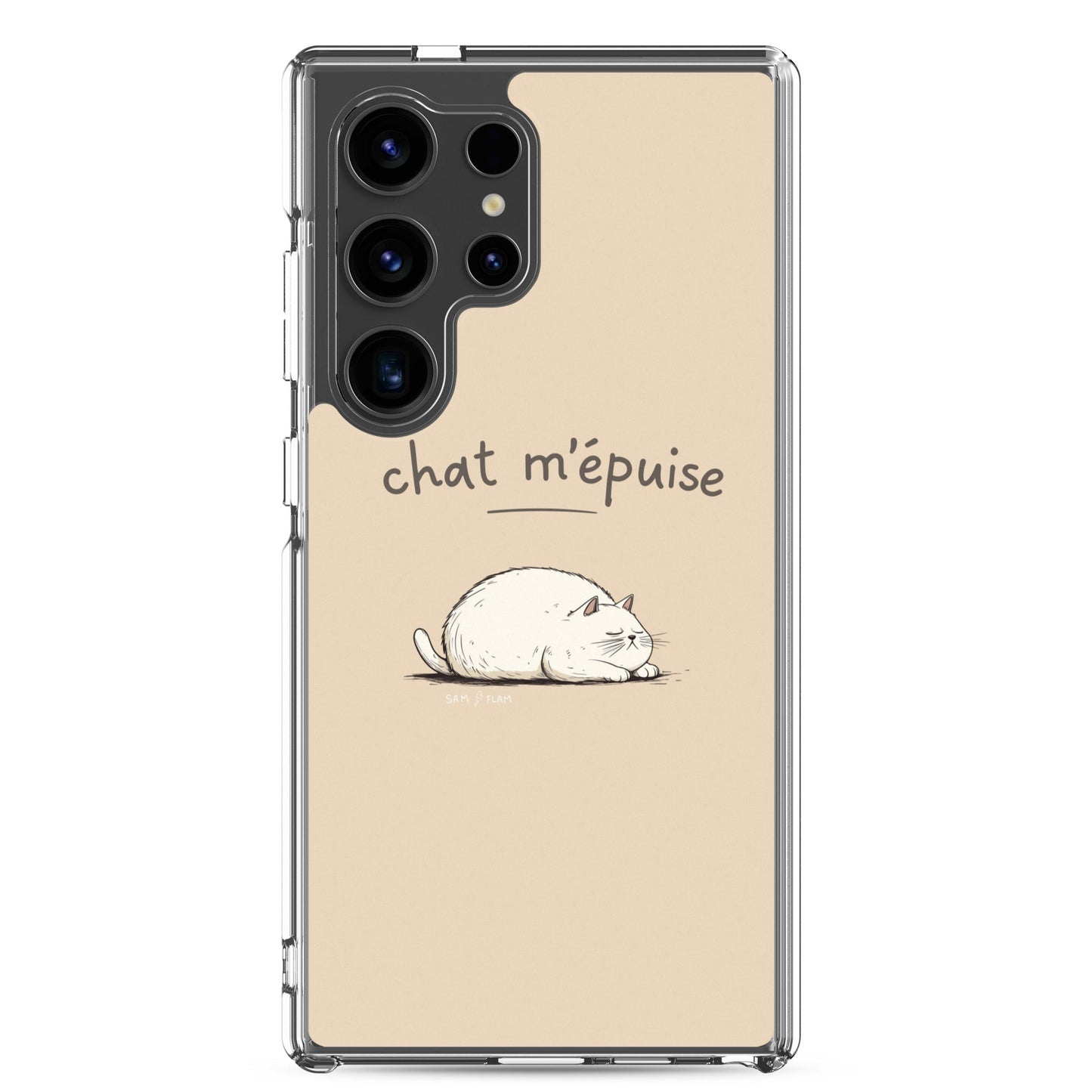 Clear Case for Samsung® "Chat m'épuise" - Sam Flam