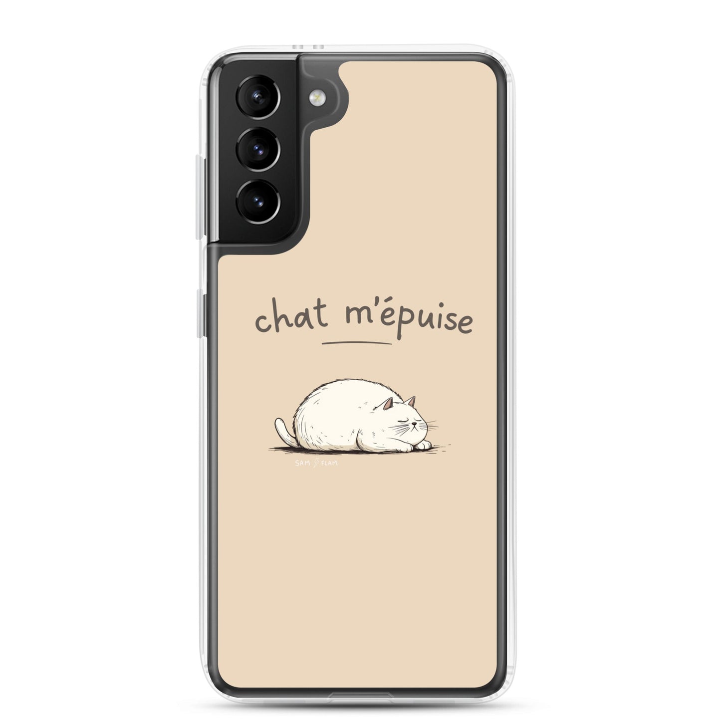 Clear Case for Samsung® "Chat m'épuise" - Sam Flam