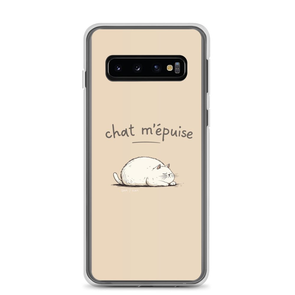 Clear Case for Samsung® "Chat m'épuise" - Sam Flam