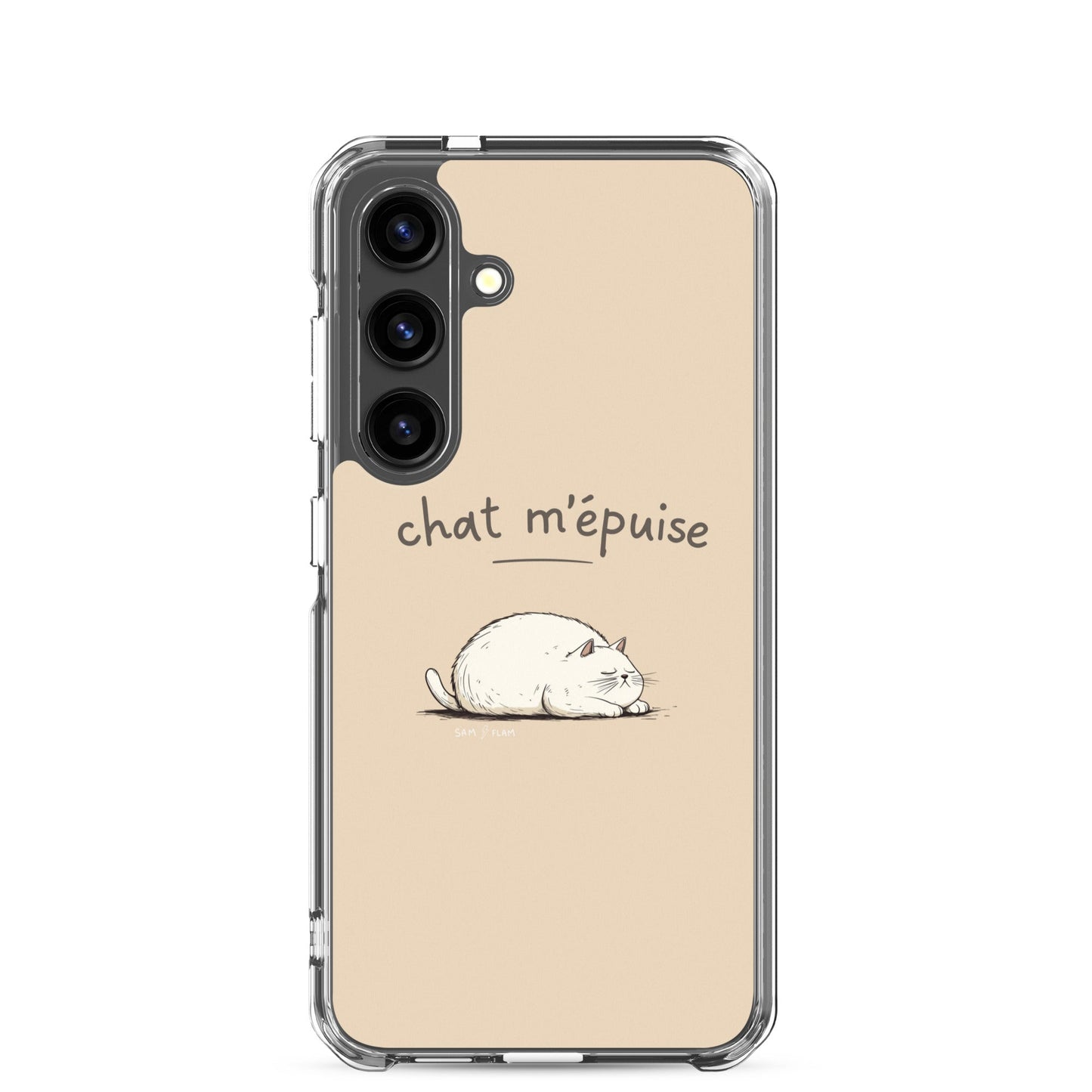 Clear Case for Samsung® "Chat m'épuise" - Sam Flam