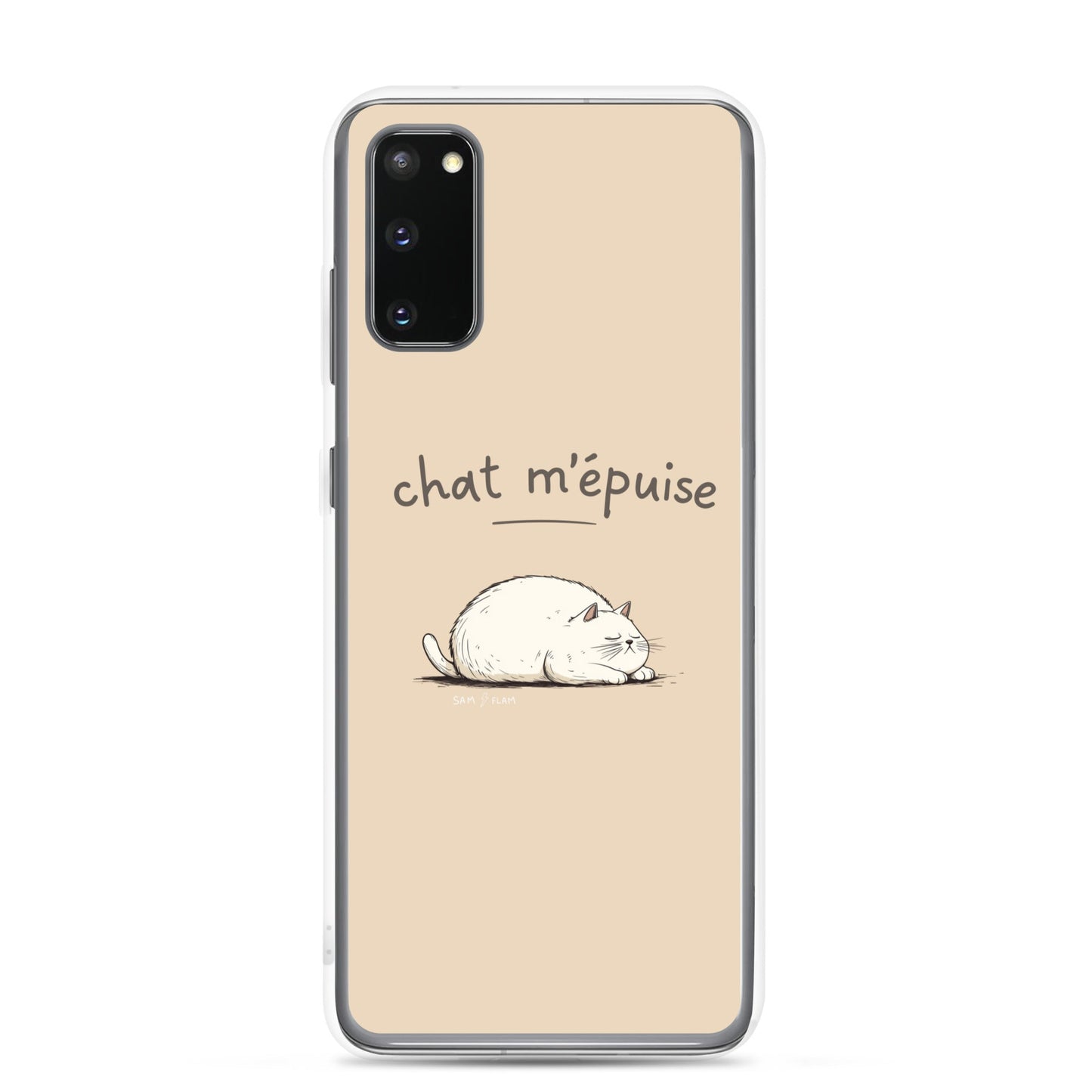 Clear Case for Samsung® "Chat m'épuise" - Sam Flam