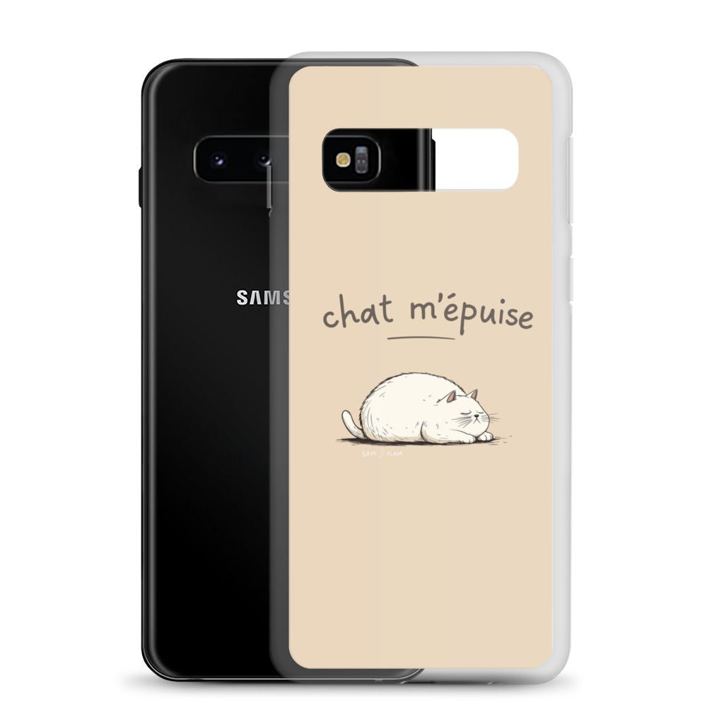 Clear Case for Samsung® "Chat m'épuise" - Sam Flam
