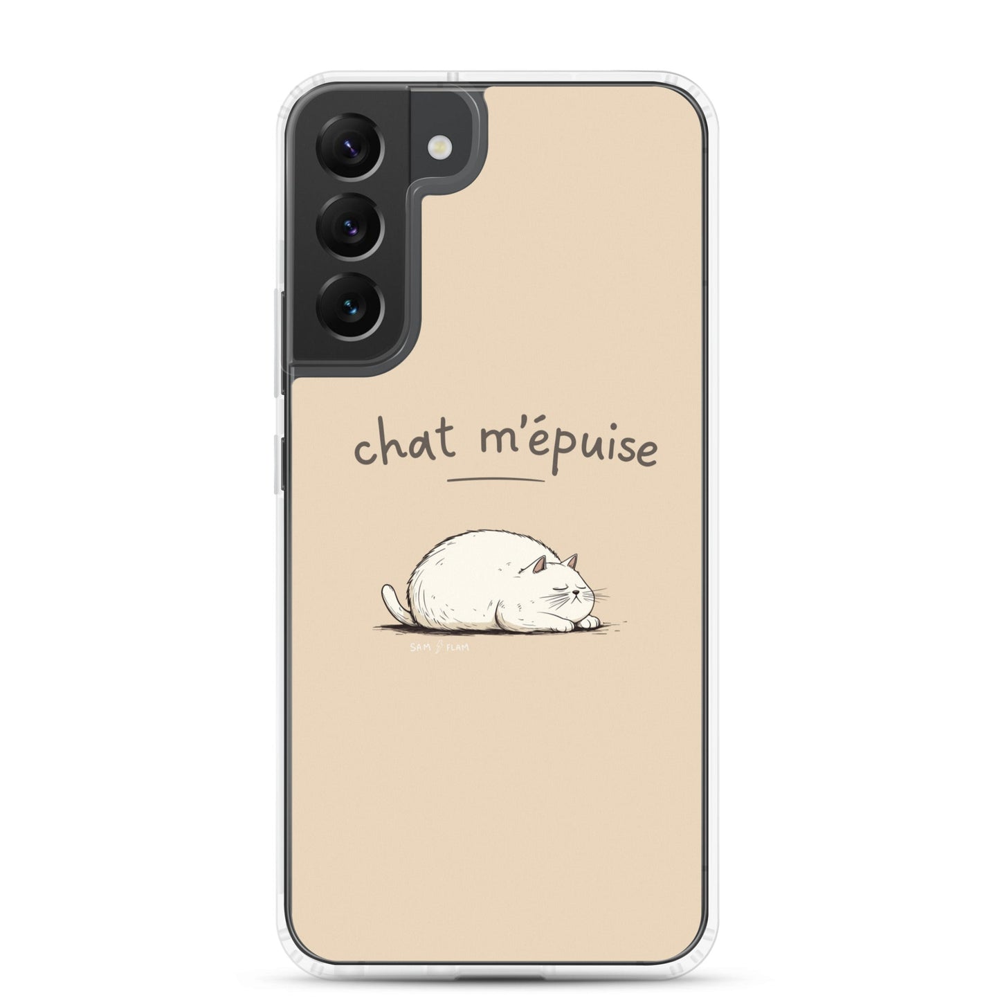 Clear Case for Samsung® "Chat m'épuise" - Sam Flam