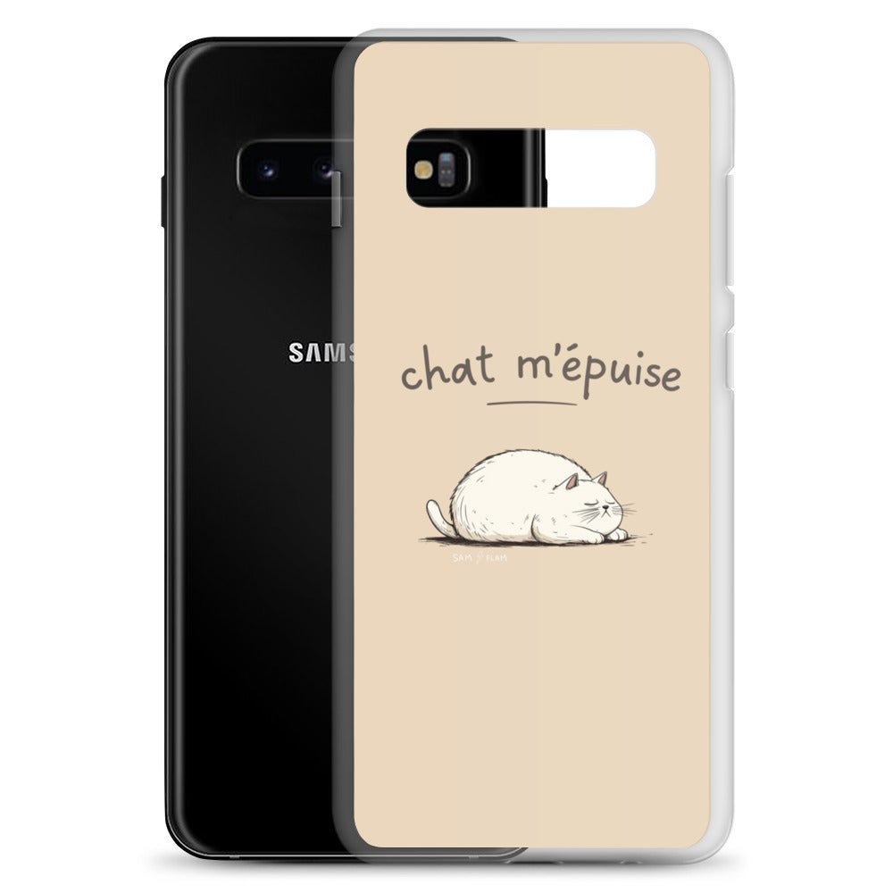 Clear Case for Samsung® "Chat m'épuise" - Sam Flam