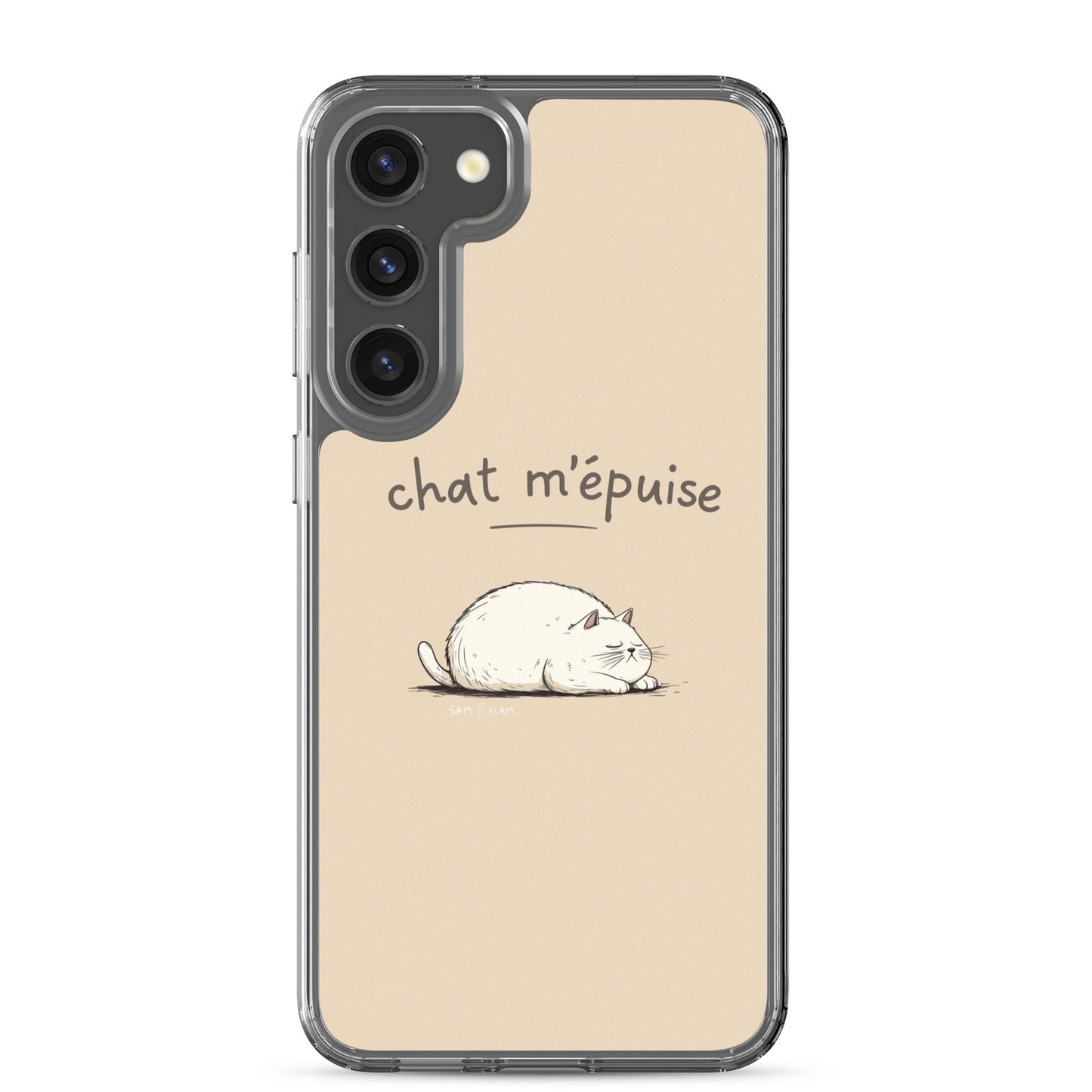 Clear Case for Samsung® "Chat m'épuise" - Sam Flam
