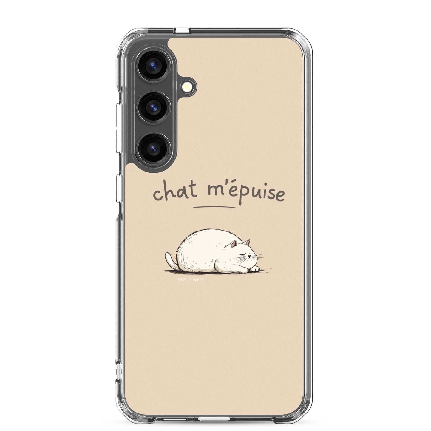 Clear Case for Samsung® "Chat m'épuise" - Sam Flam