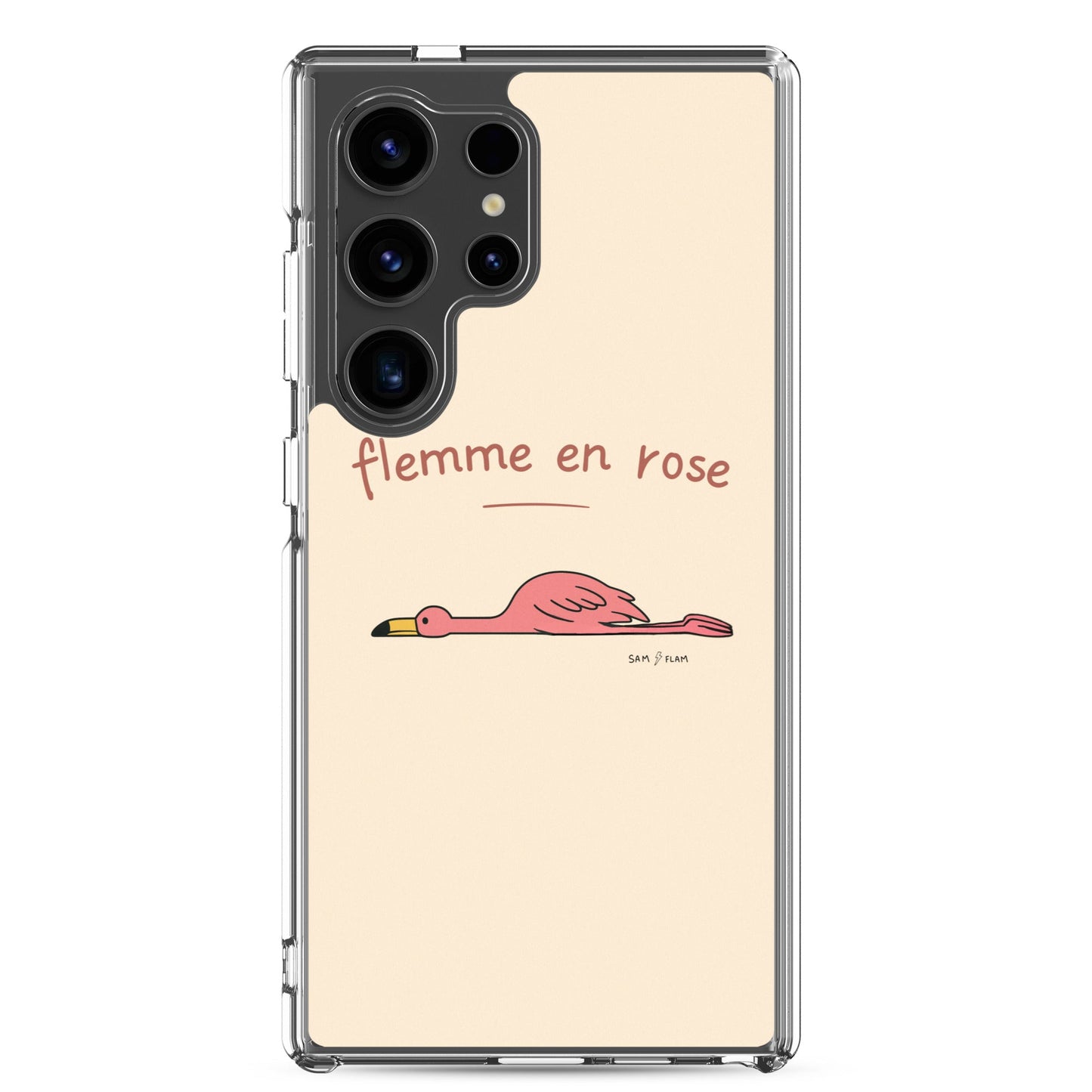 Clear Case for Samsung® "Flemme rose" - Sam Flam