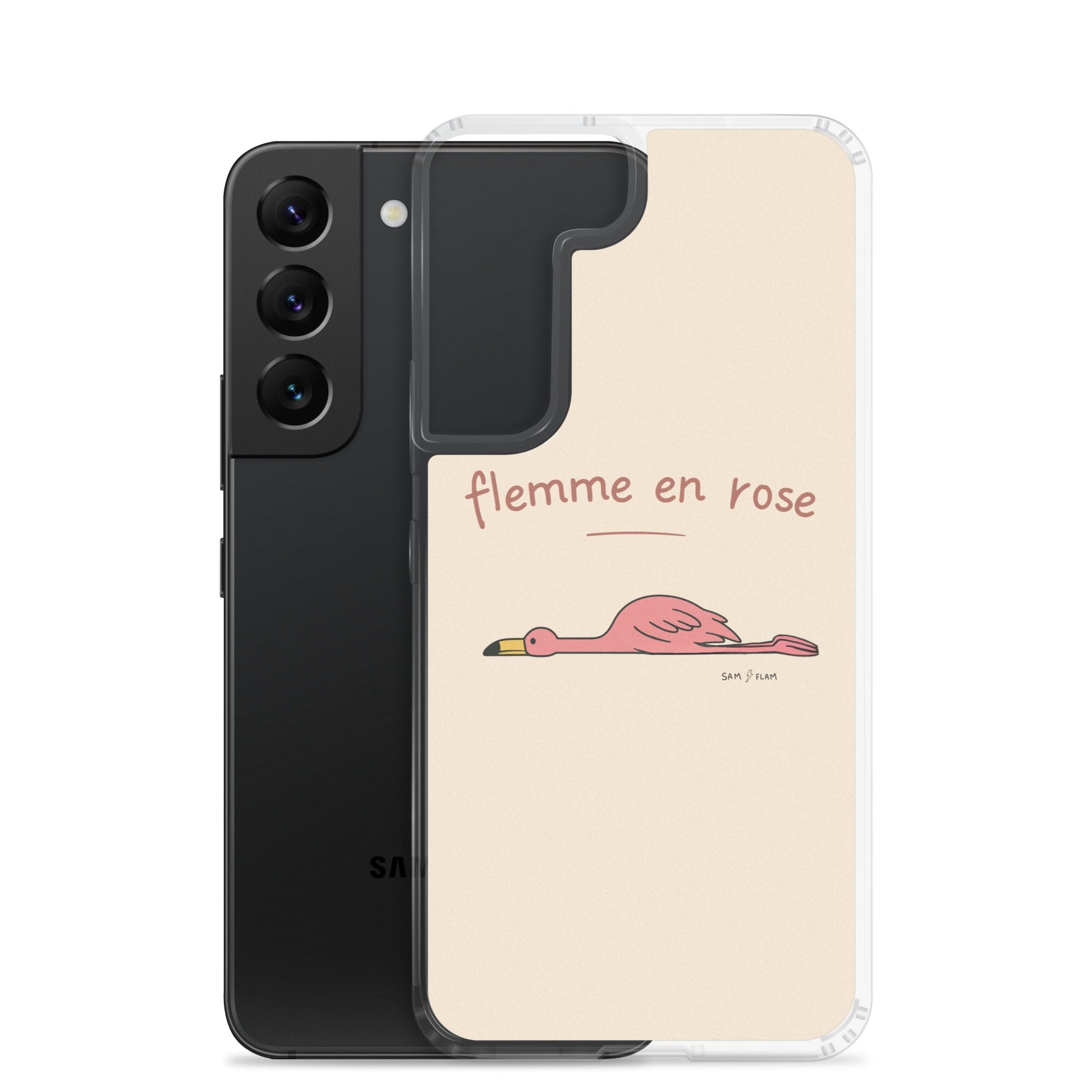 Clear Case for Samsung® "Flemme rose" - Sam Flam