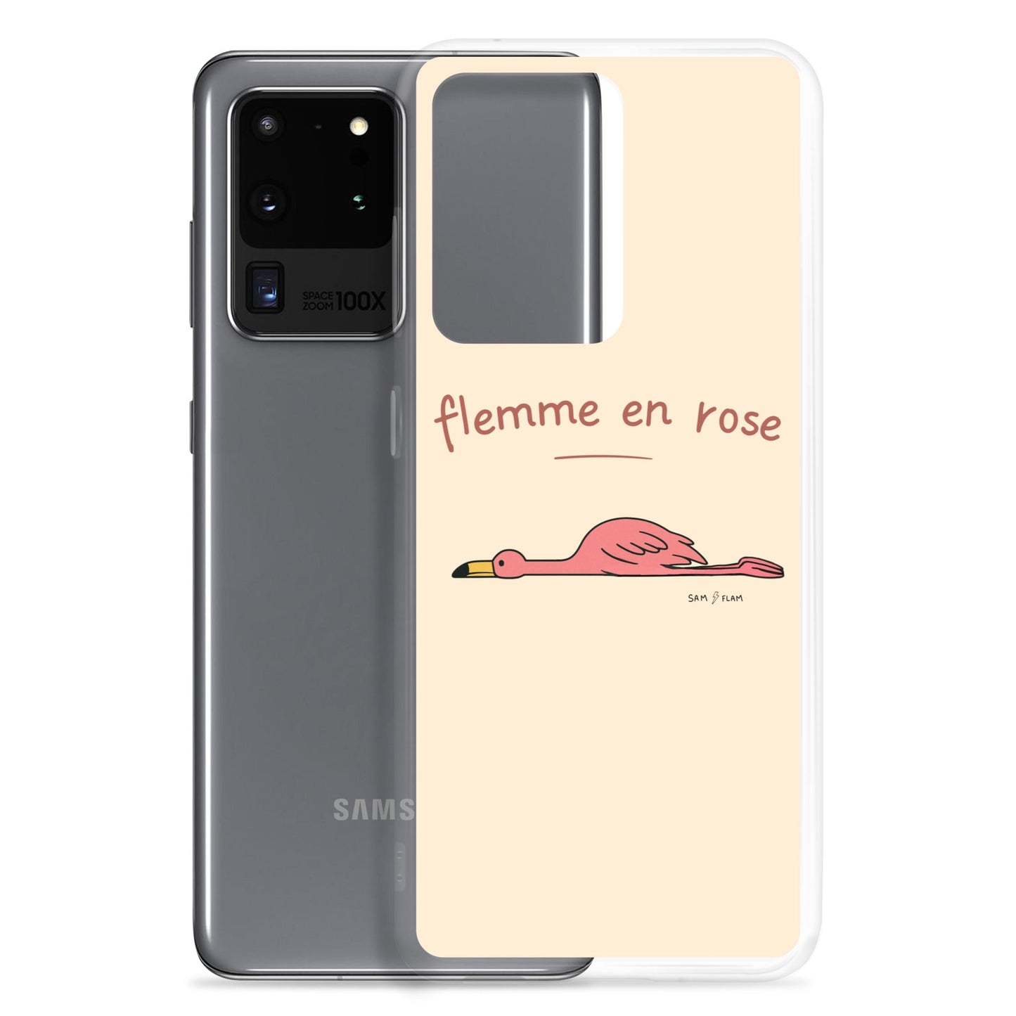 Clear Case for Samsung® "Flemme rose" - Sam Flam