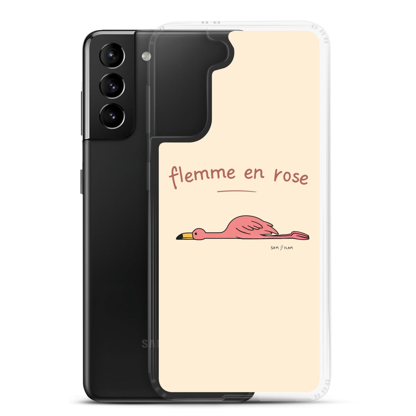 Clear Case for Samsung® "Flemme rose" - Sam Flam