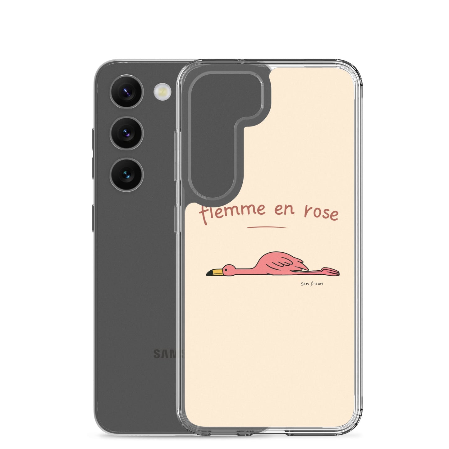 Clear Case for Samsung® "Flemme rose" - Sam Flam