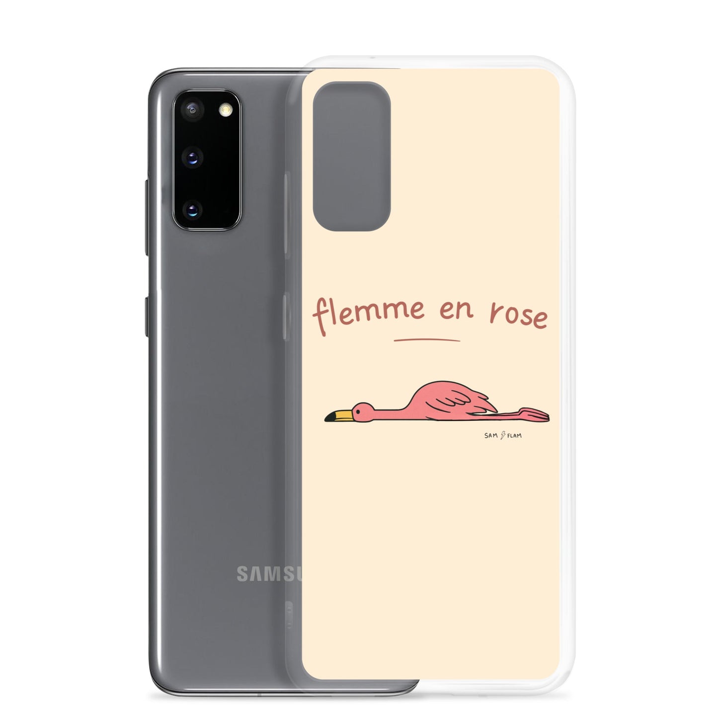 Clear Case for Samsung® "Flemme rose" - Sam Flam