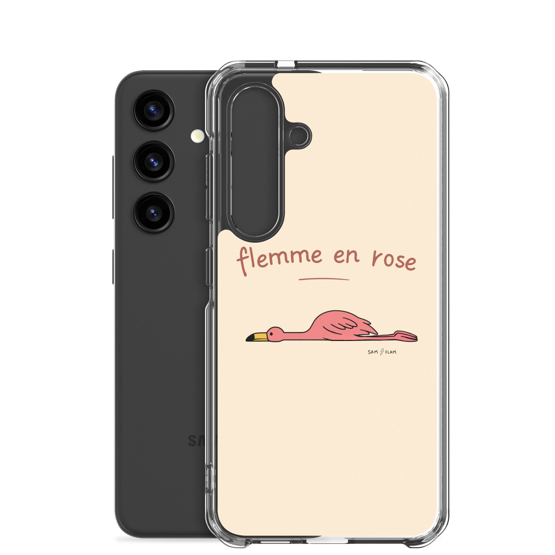 Clear Case for Samsung® "Flemme rose" - Sam Flam