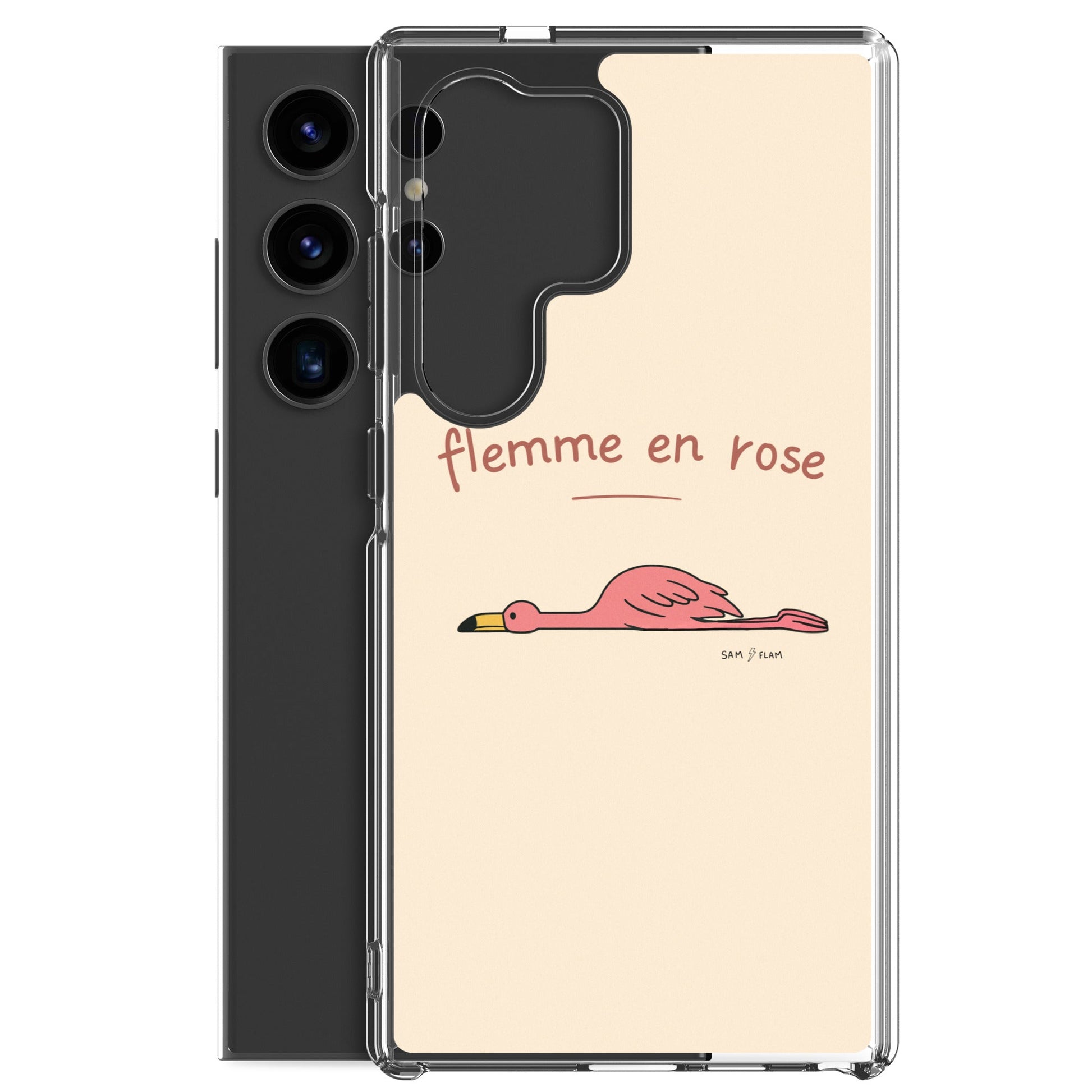 Clear Case for Samsung® "Flemme rose" - Sam Flam