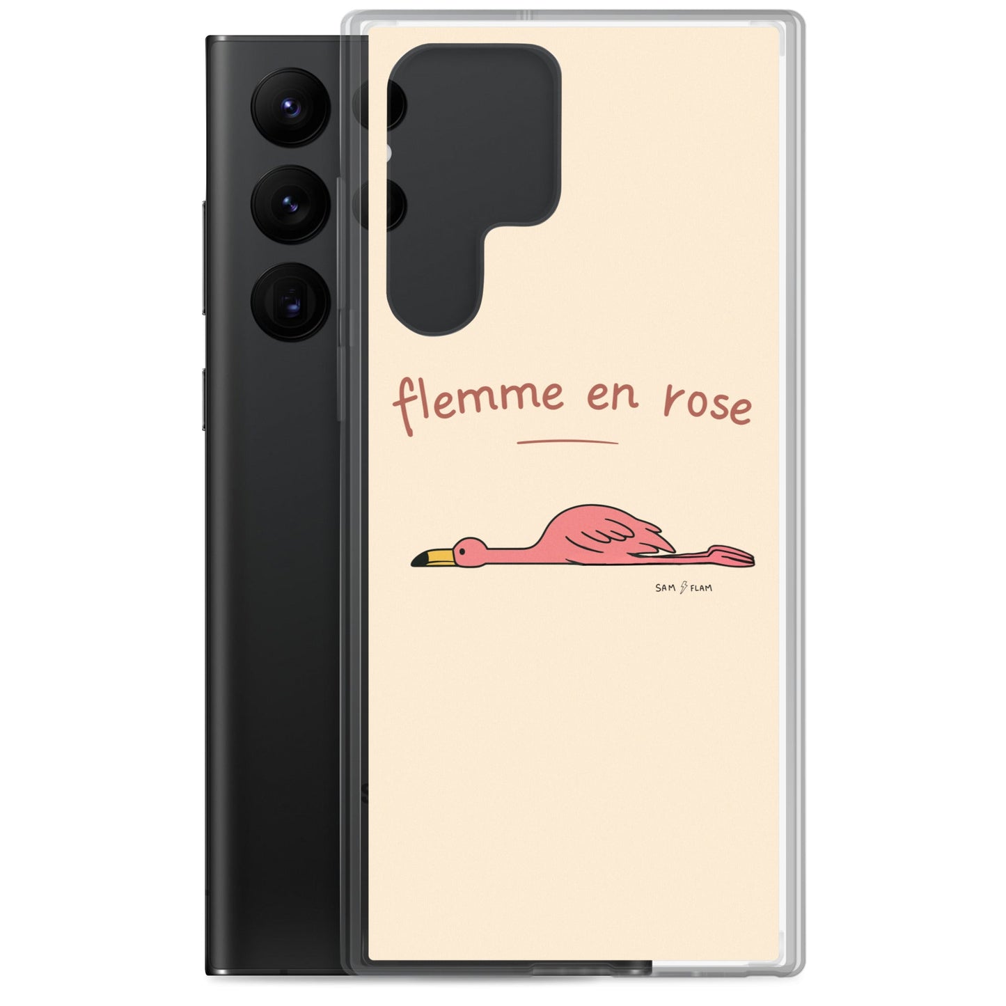 Clear Case for Samsung® "Flemme rose" - Sam Flam