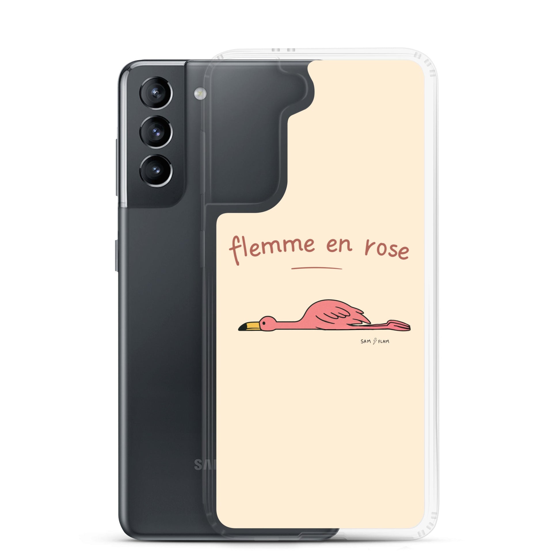 Clear Case for Samsung® "Flemme rose" - Sam Flam