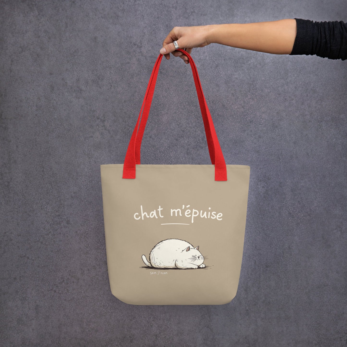 Tote bag "Chat m'épuise" - Sam Flam