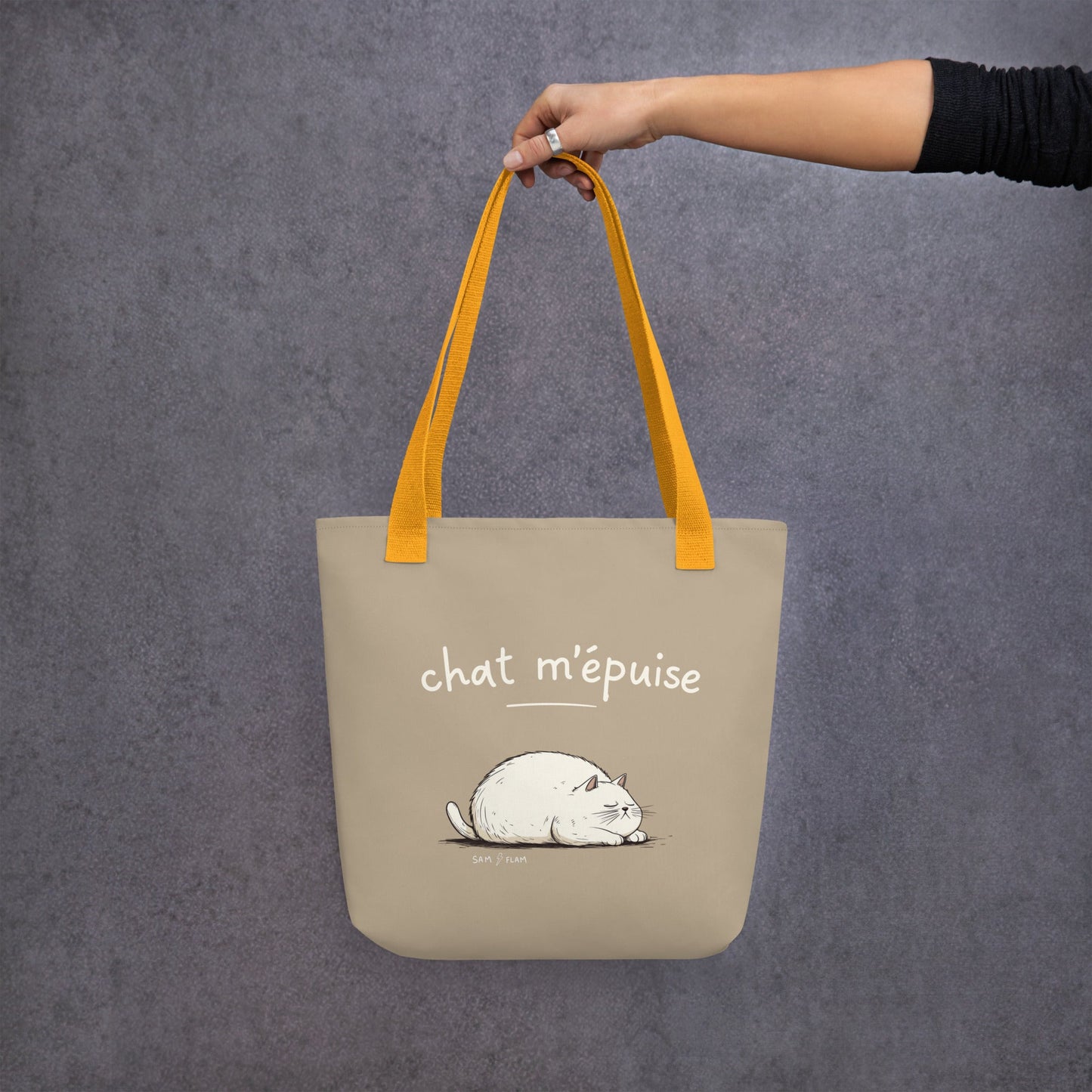 Tote bag "Chat m'épuise" - Sam Flam