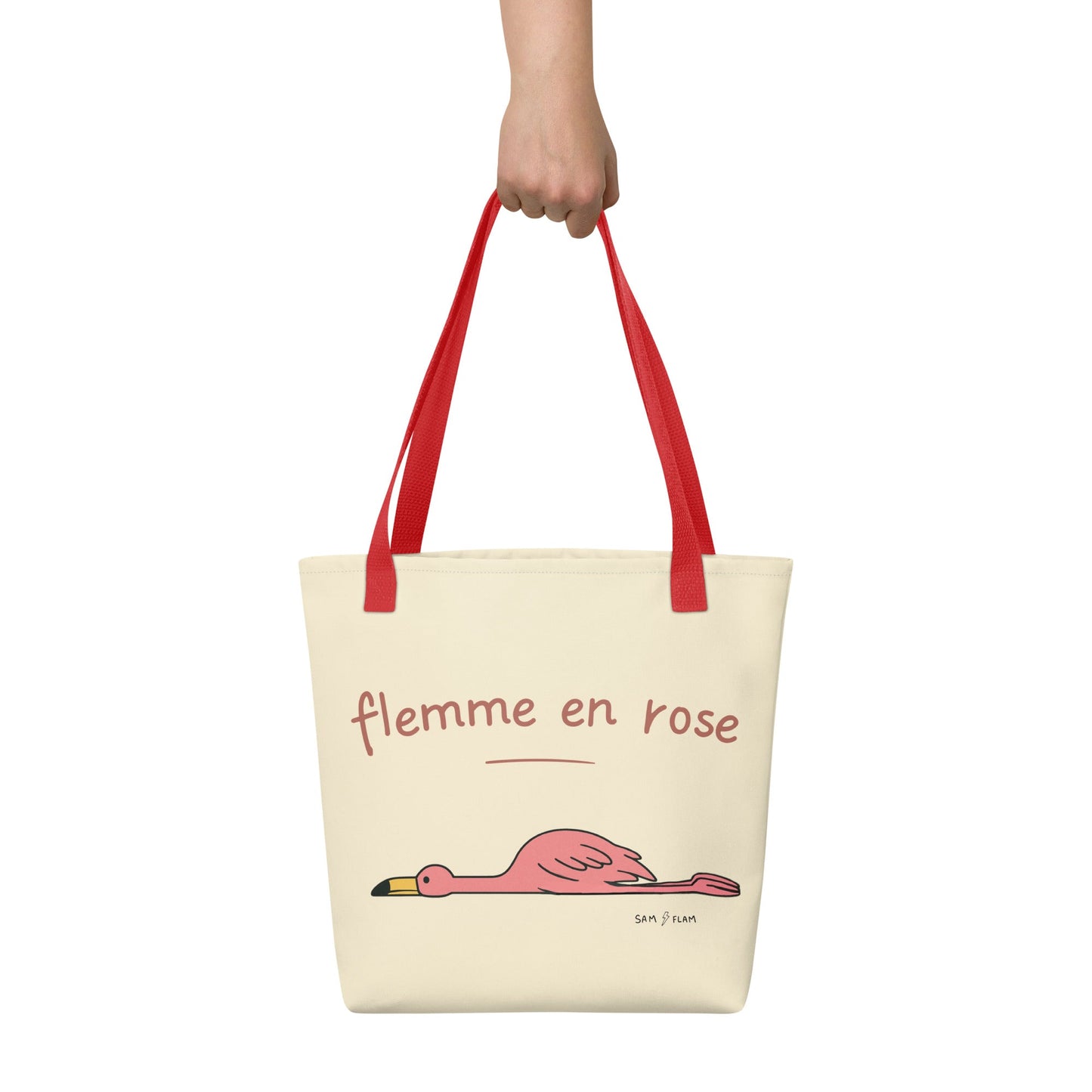 Tote bag "Flemme en rose" - Sam Flam