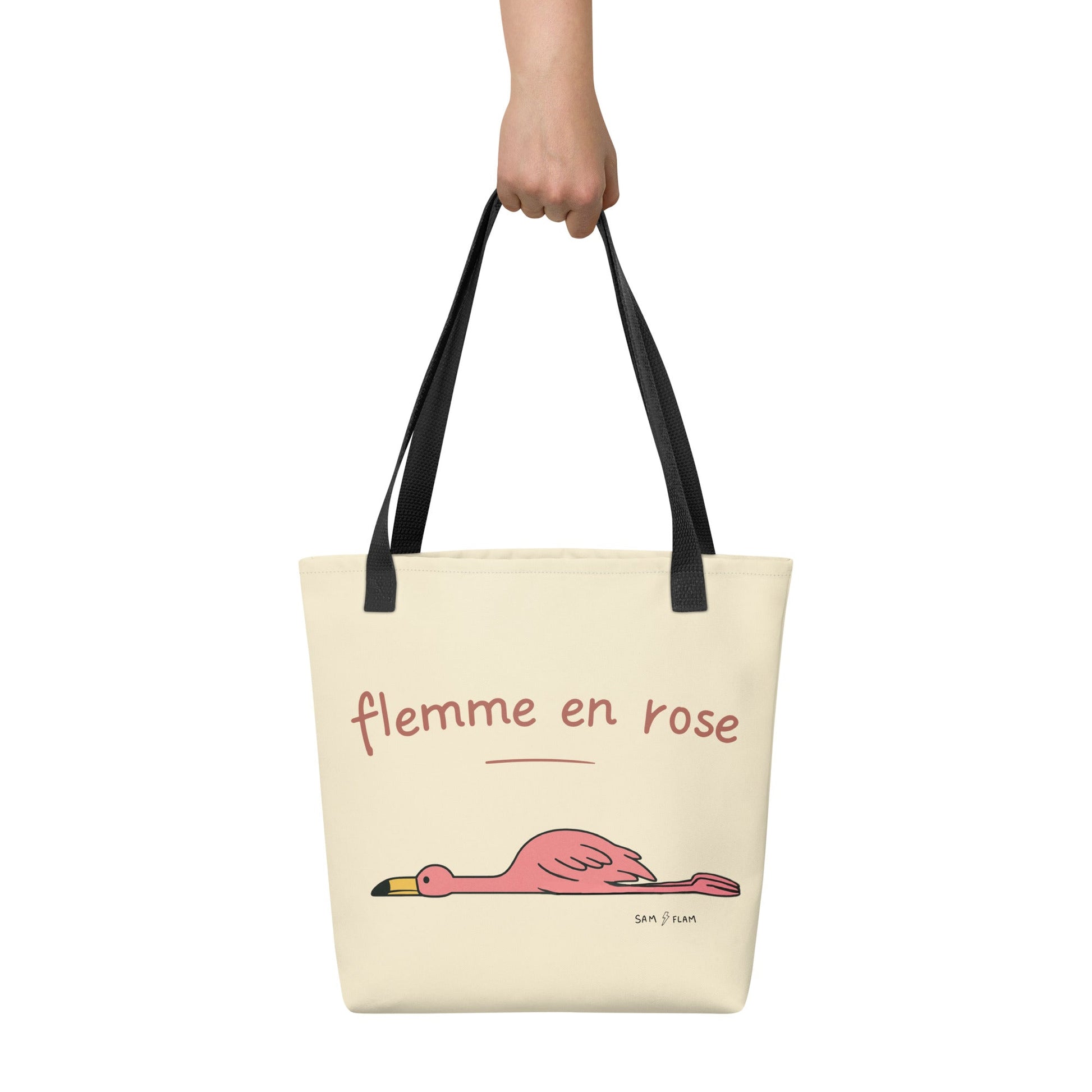 Tote bag "Flemme en rose" - Sam Flam