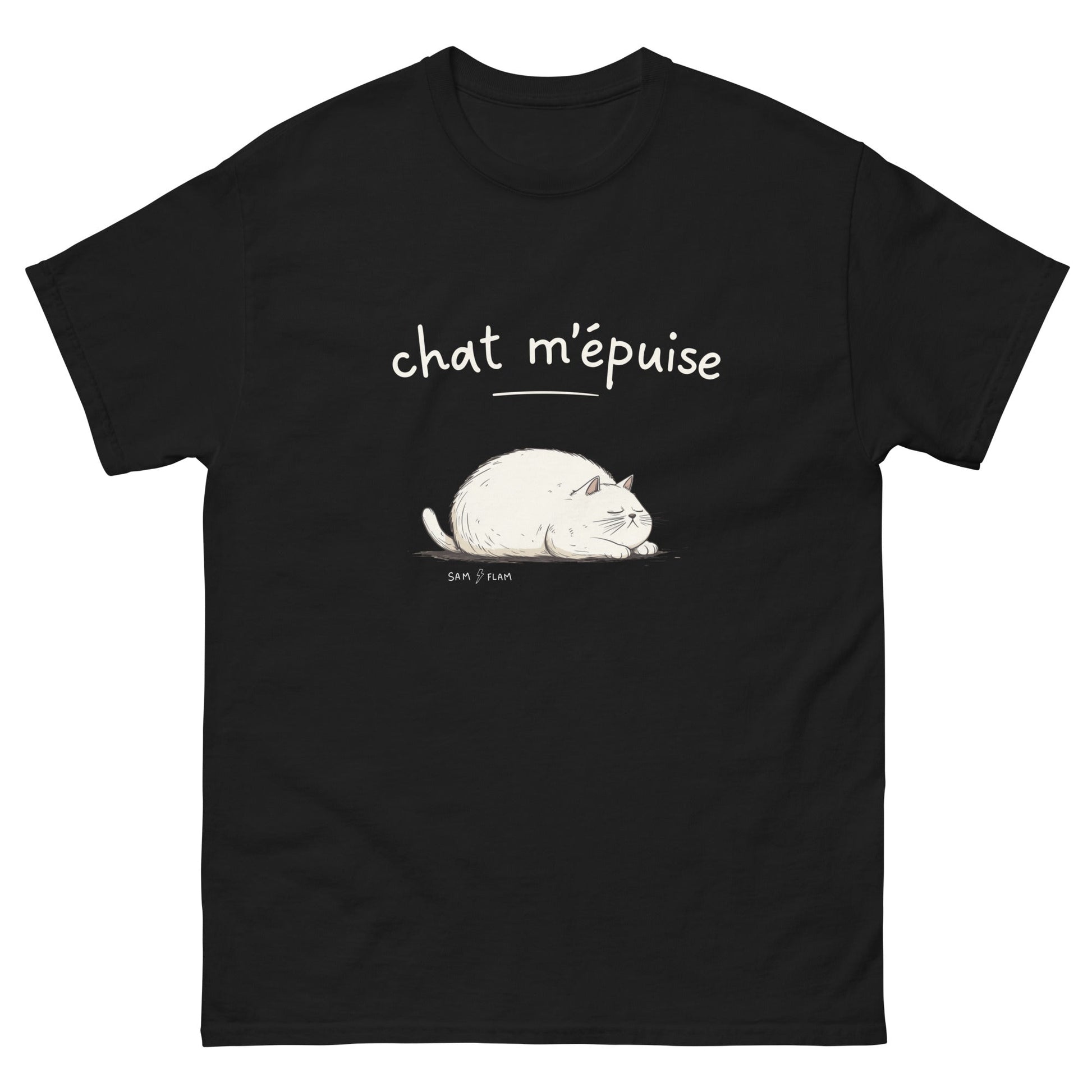 Unisex classic tee "Chat m'épuise" - Sam Flam