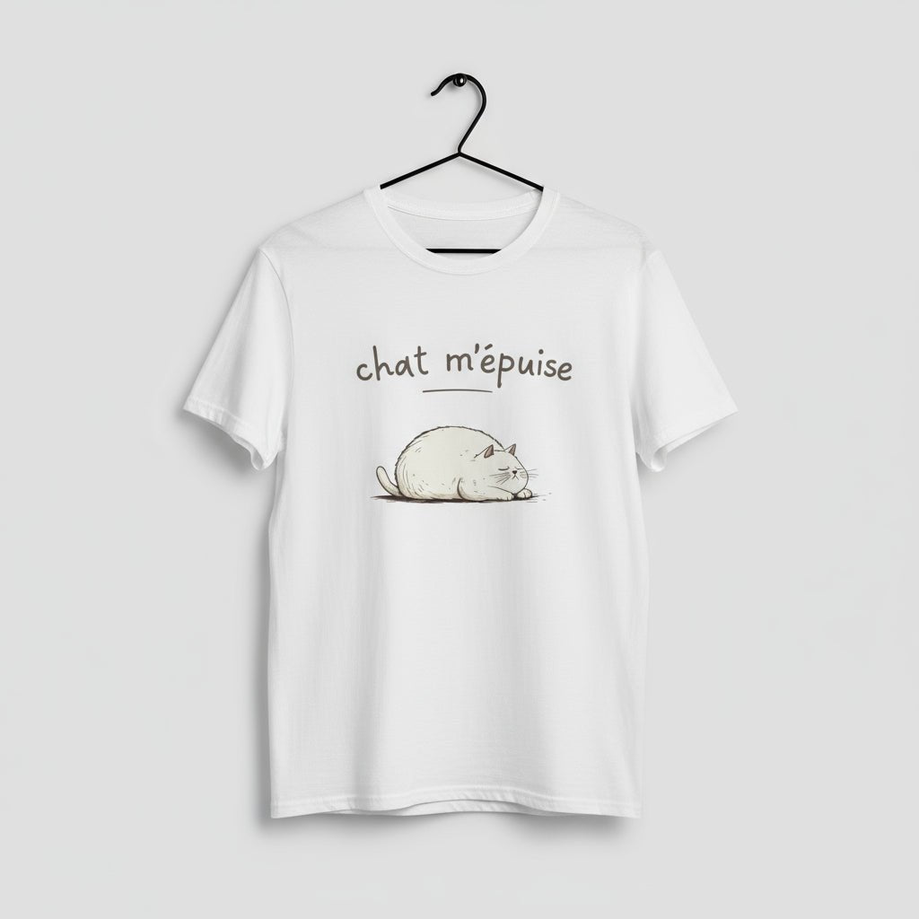 Unisex classic tee "Chat m'épuise" - Sam Flam