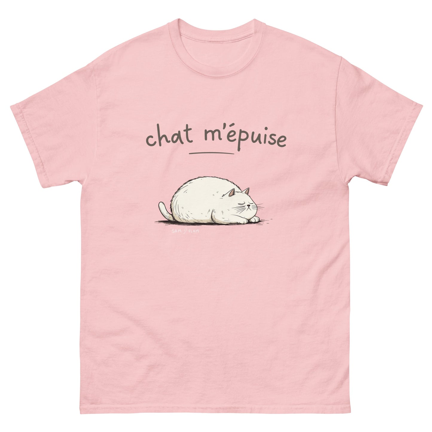 Unisex classic tee "Chat m'épuise" - Sam Flam