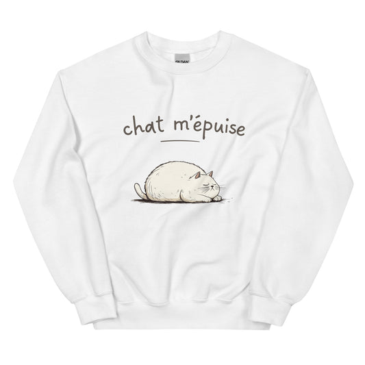 Unisex Sweatshirt "Chat m'épuise" - Sam Flam